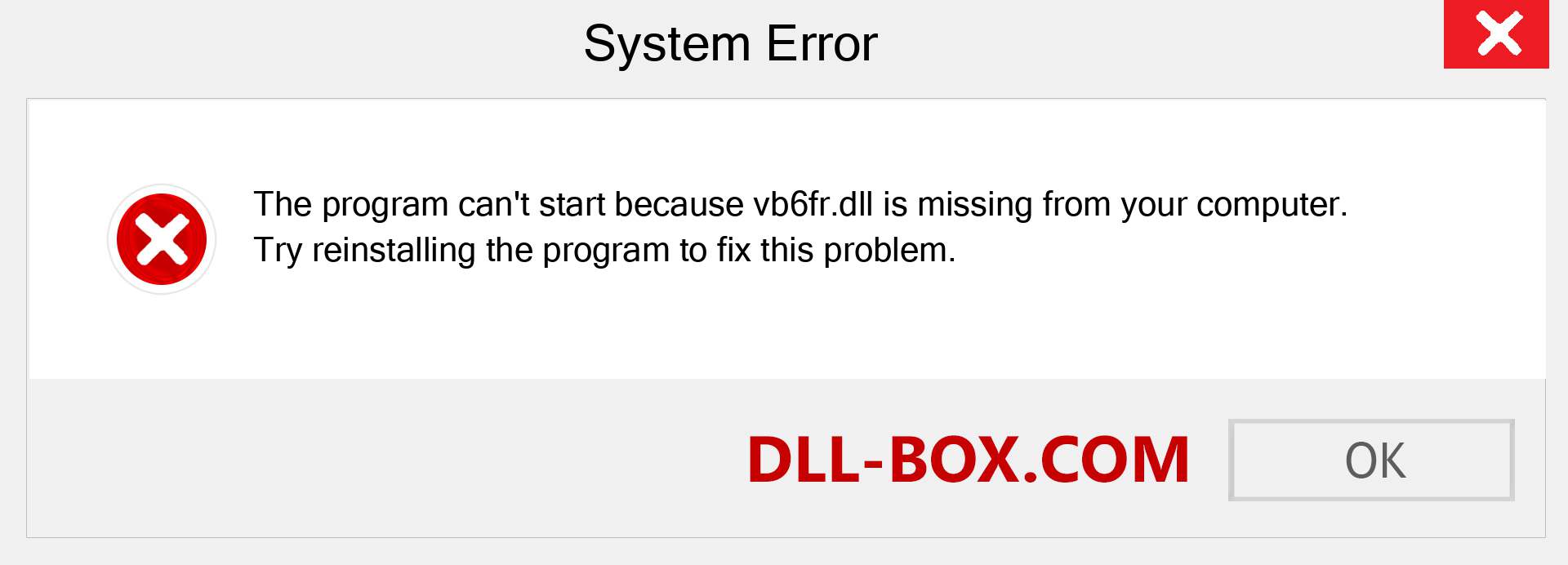  vb6fr.dll file is missing?. Download for Windows 7, 8, 10 - Fix  vb6fr dll Missing Error on Windows, photos, images